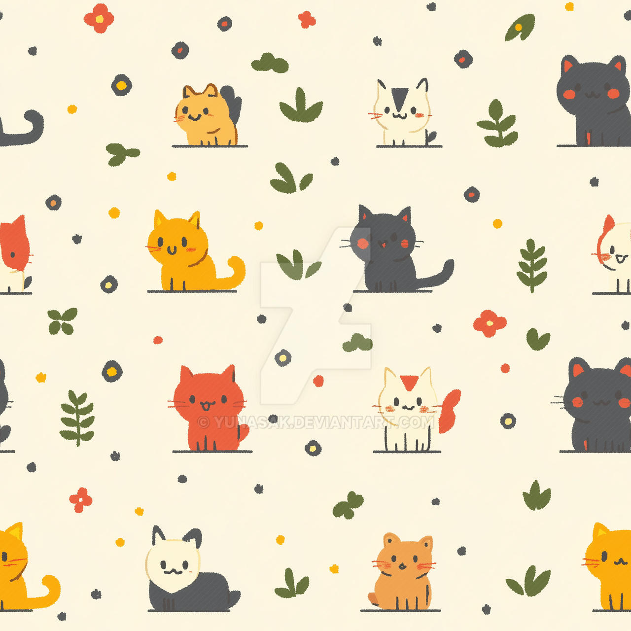 Cute cat patterns by Yunasak on DeviantArt