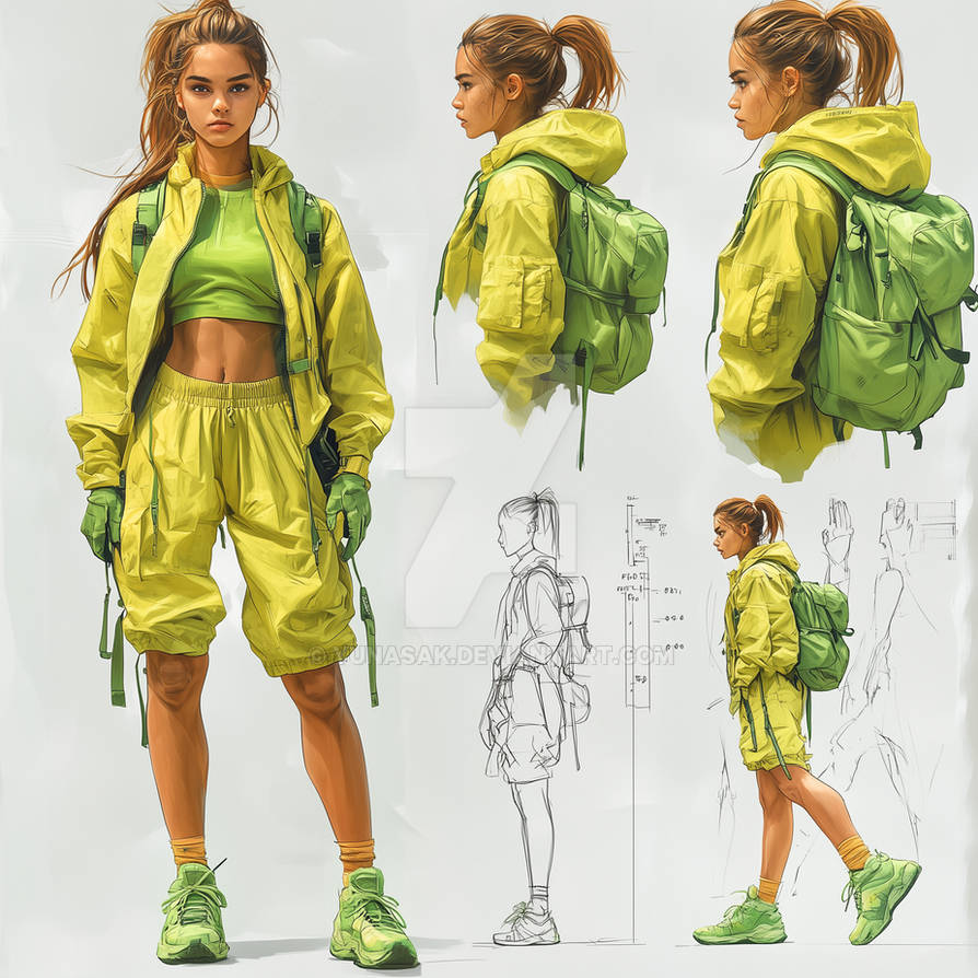 Character design style, illustration by Yunasak on DeviantArt