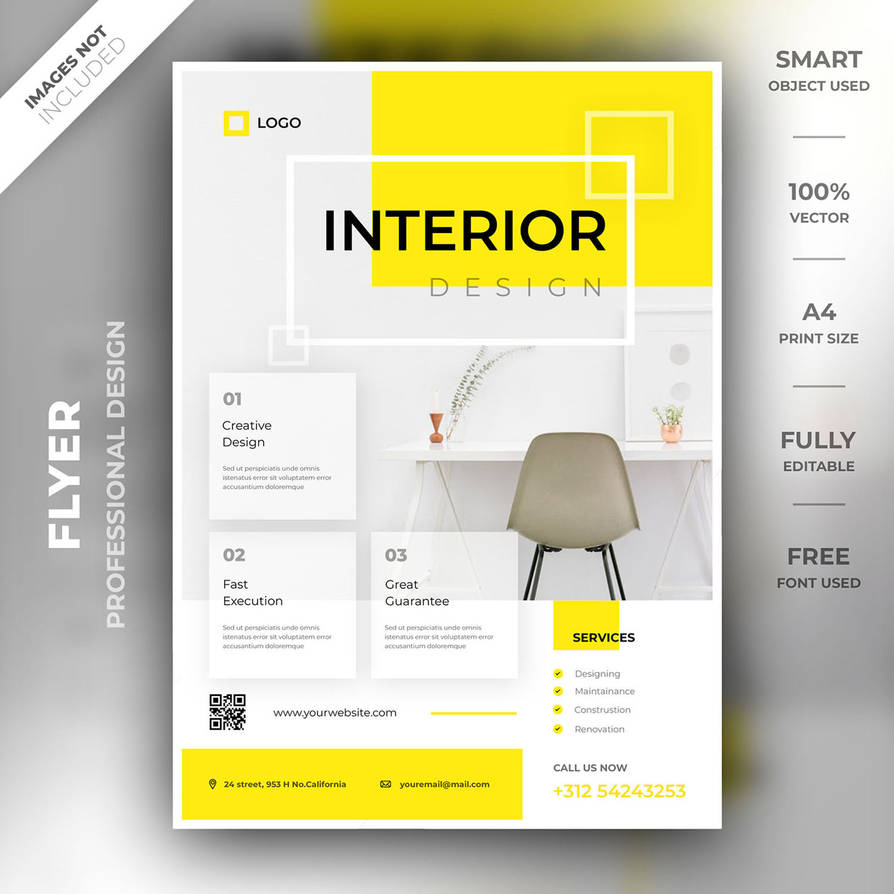 Interior design flyer template by graphicarenadesigns on DeviantArt