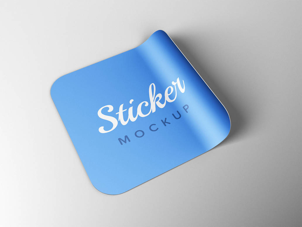 Square round corner sticker mockup preview by graphicarenadesigns on ...