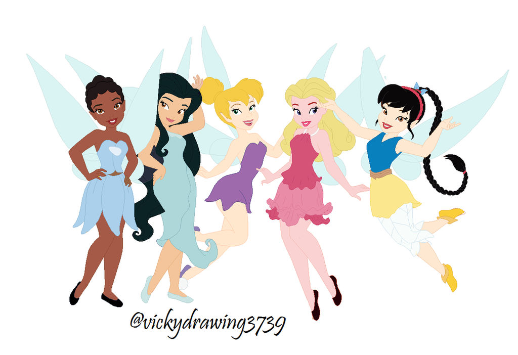 Princecss Faeries Disney Fairies as disney princess by vickydrawing3739 on DeviantArt