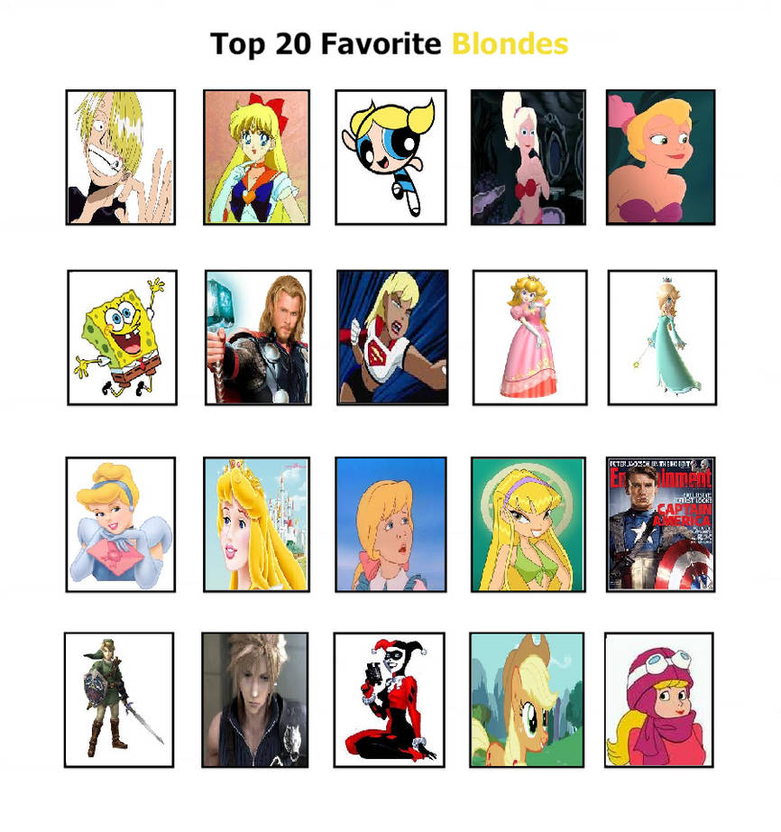 Kesh's Top 20 Blonde Characters by KessieLou on DeviantArt