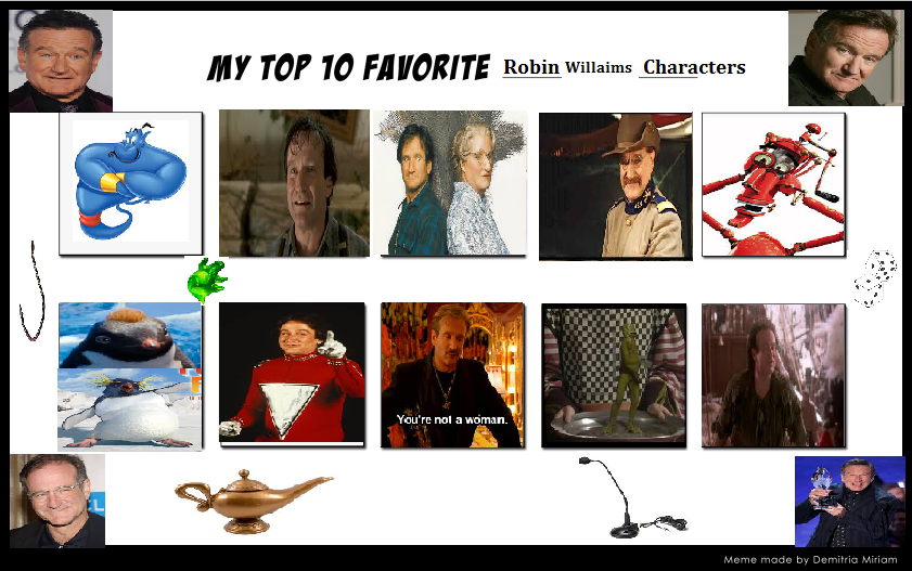 My Favorite Robin Williams Characters by KessieLou on DeviantArt My Favorite Robin Williams Characters by KessieLou on DeviantArt