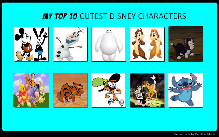 Personal Top 10 Cutest Disney Characters by KessieLou on DeviantArt