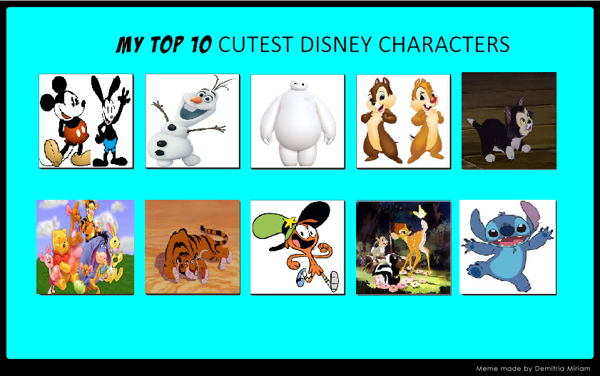 Personal Top 10 Cutest Disney Characters by KessieLou on DeviantArt