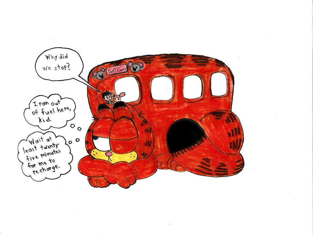 Garfield Bus Window Garfield as Cat Bus by KessieLou on DeviantArt