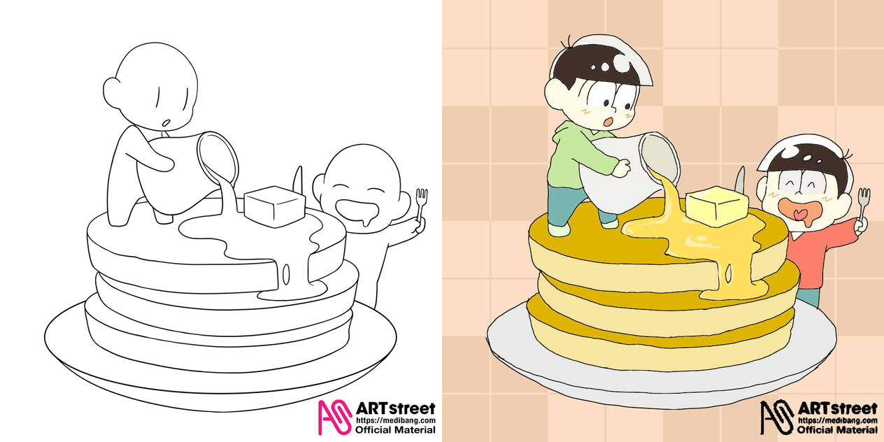 Free to use base - Chibi and pancakes by medibangadmin on DeviantArt