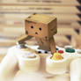 Danbo is playing Wii