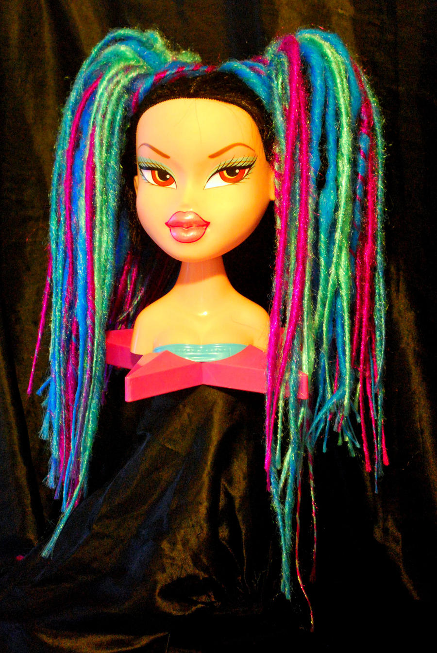 pink and blue dread falls by wewillbreak on DeviantArt