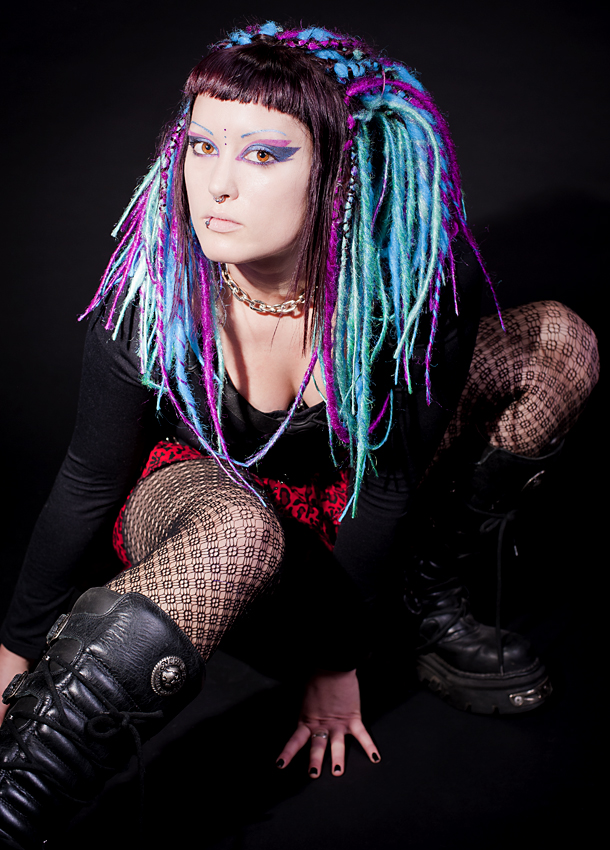 cyber dreads and makeup