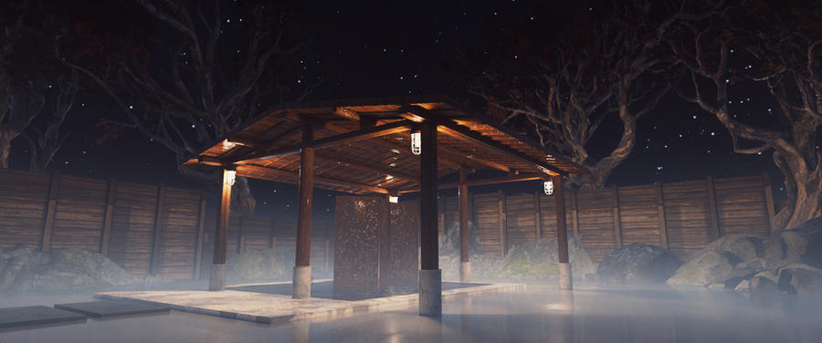 Hot Spring Scene by MclarenH on DeviantArt