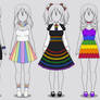 Six Rainbow Dresses in Kisekae 2 (codes included)