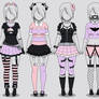 Kisekae: Four Pastel Goth Outfits (w/ codes)