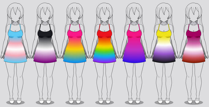 Kisekae Gradient Dress Set II: Pride (w/ codes)