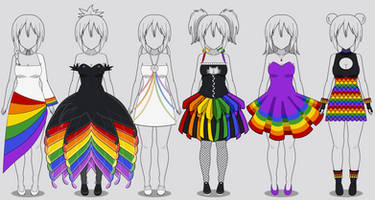 Kisekae 6 More Rainbow Dresses (w/ codes)