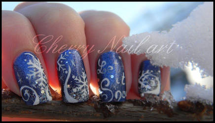 Nail art flocons de neige