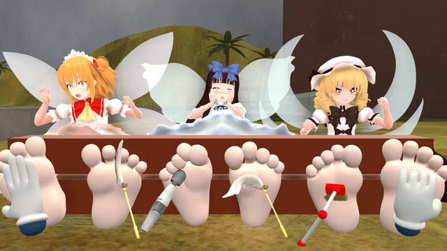 Touhou Fairies tickled (Comm) by Expansier on DeviantArt
