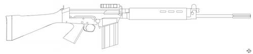 FN fal Lineart by 96blackarrow