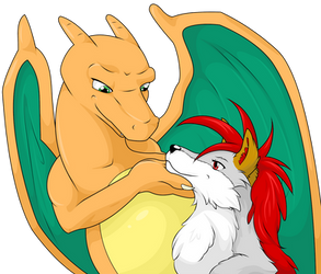 Sui and Charizard