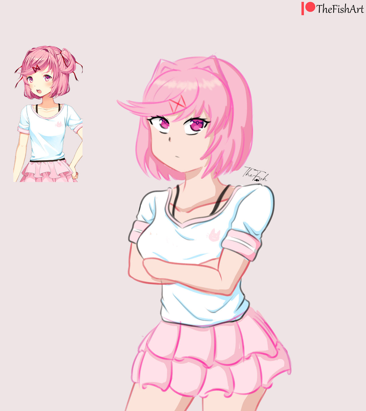 Classic Natsuki by TheFishArt on DeviantArt
