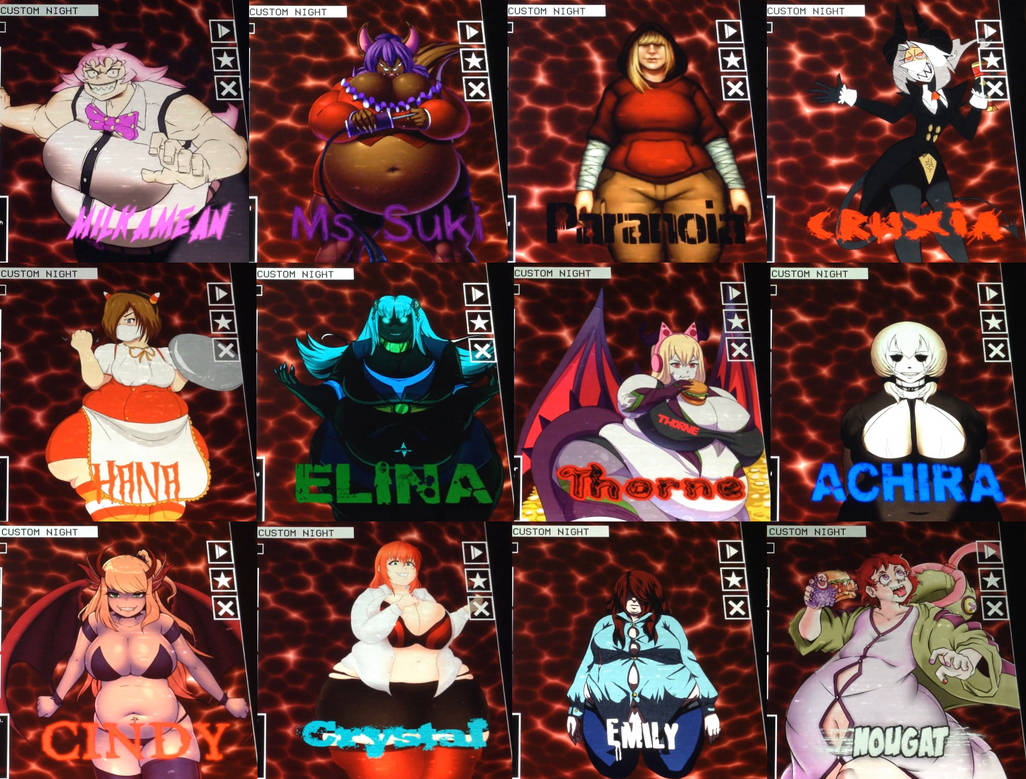 Five Nights With Fatties Roster by ScoopyBanoopy on DeviantArt