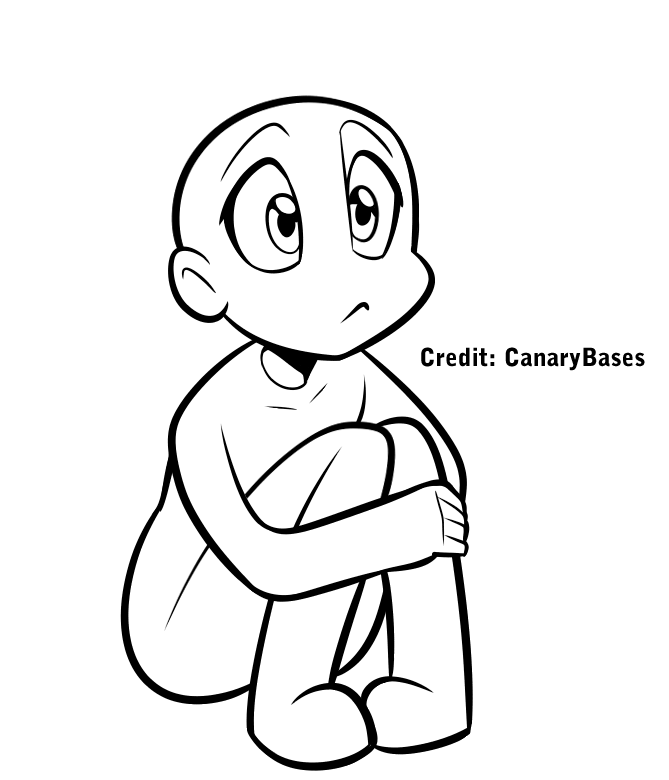 F2U Chibi sitting lineart by CanaryBases on DeviantArt