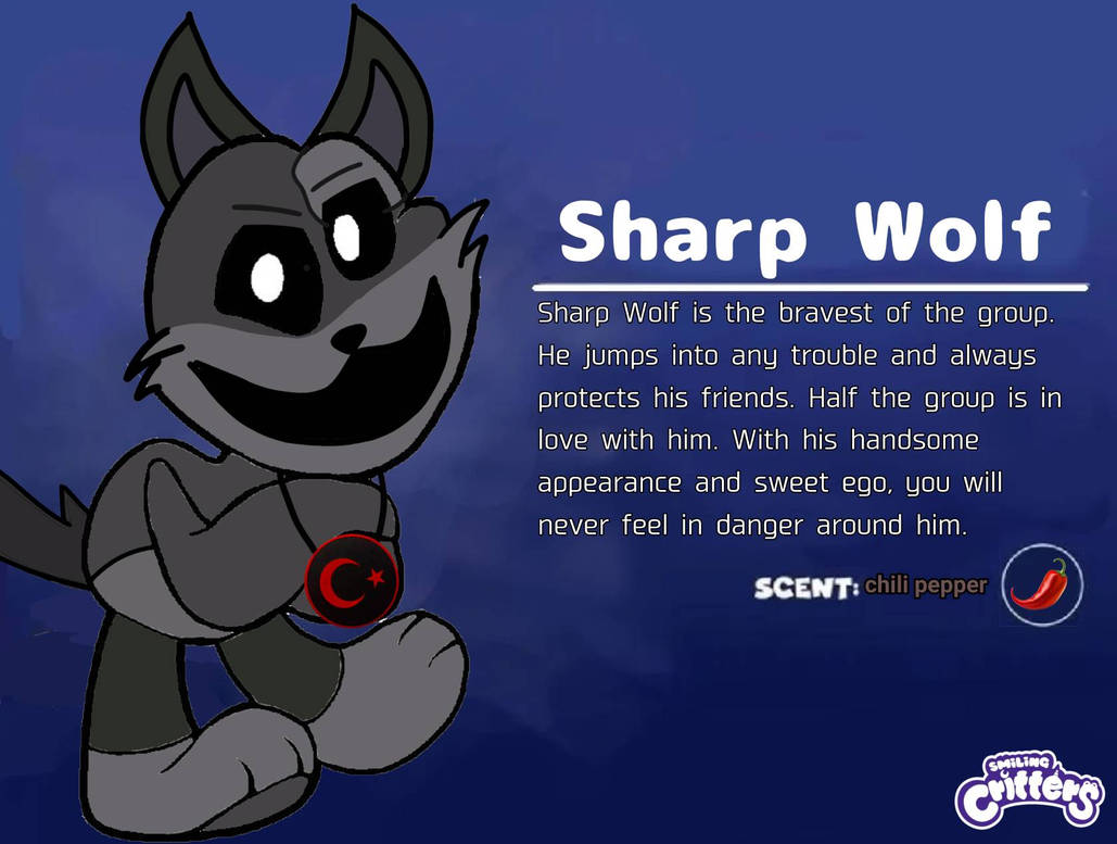 Sharp Wolf Reference Sharp wolf - Smiling critters oc by Daisyspoisonousdream on DeviantArt