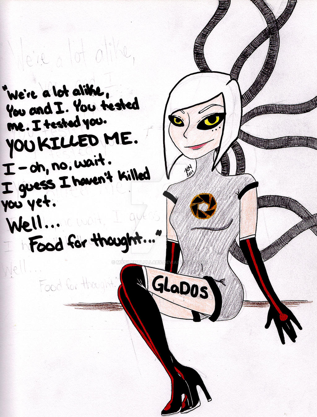 Human!glados old design by MySilentLullaby on DeviantArt