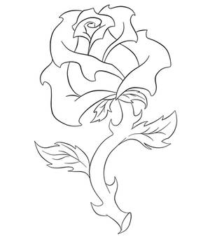 Rose Line Art