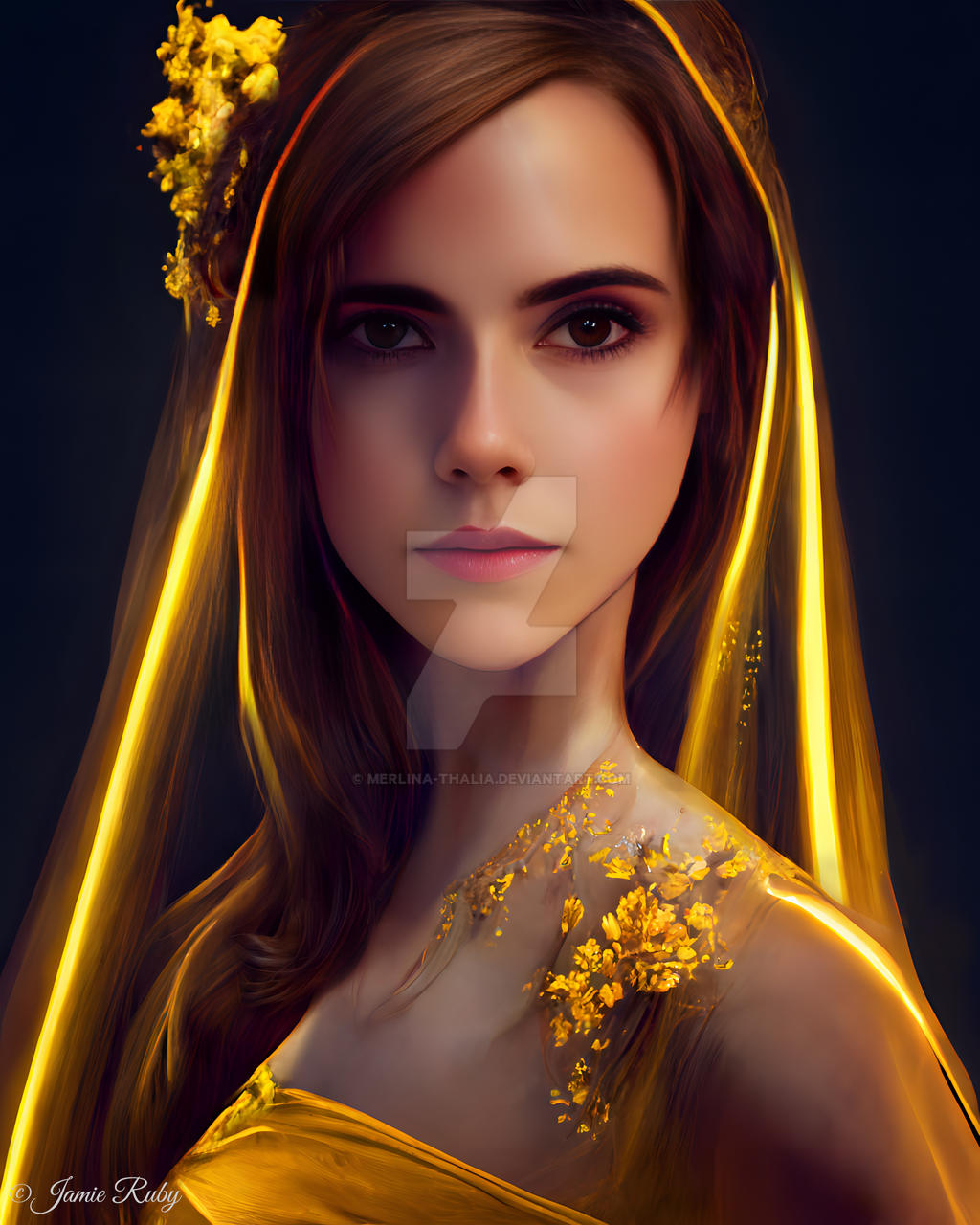 Emma Watson as Belle by merlina-thalia on DeviantArt