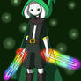 Asriel in da hood( glowy rainbow swords)