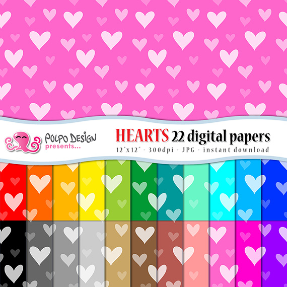 Hearts digital papers