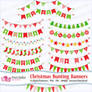 Christmas bunting banners clipart