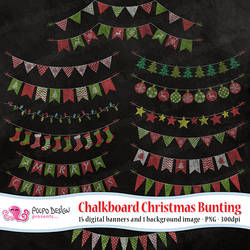 Chalkboard Christmas Bunting clipart