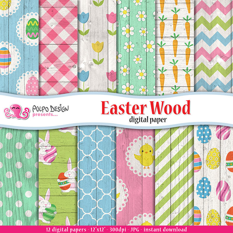 Easter Wood digital paper by PolpoDesign on DeviantArt