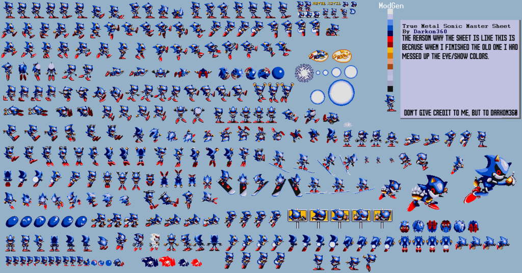 Metal Sonic Sprite Sheet by ZMK30 on DeviantArt