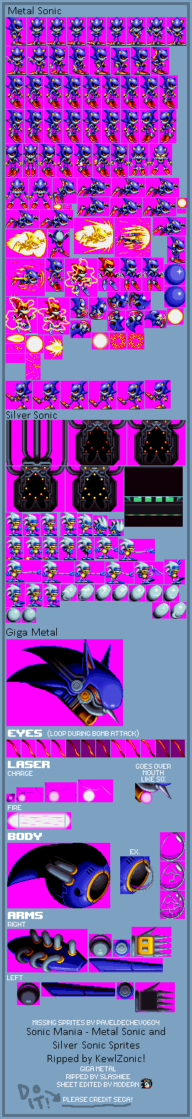 Metal Sonic Sprites Sheet by Sonic8546 on DeviantArt