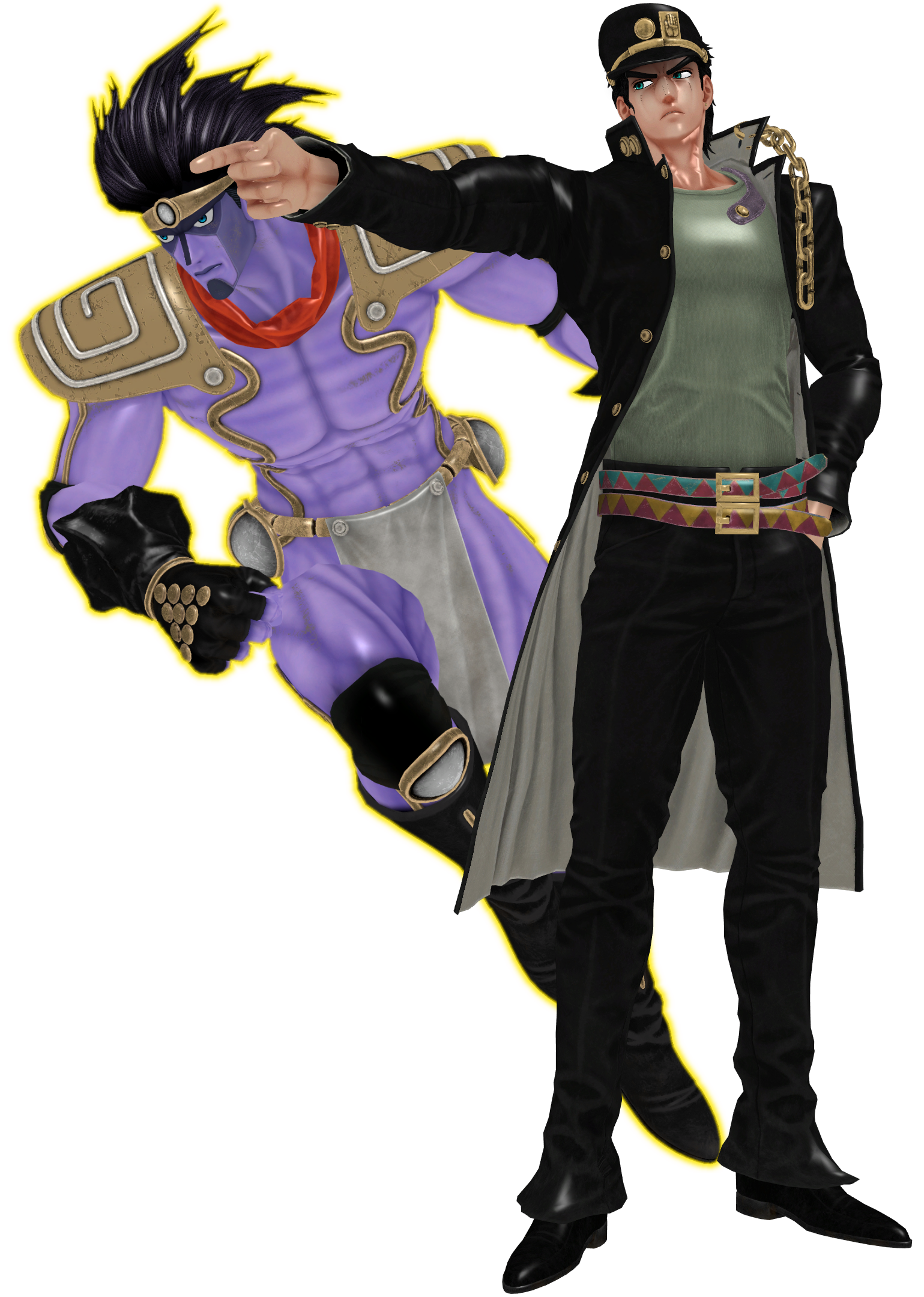 Jotaro Kujo and Star Platinum / Diamond is Unbreakable