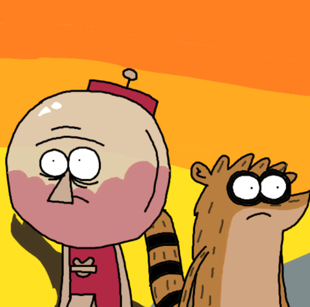 Benson and Rigby in the old ages by Keri145 on DeviantArt