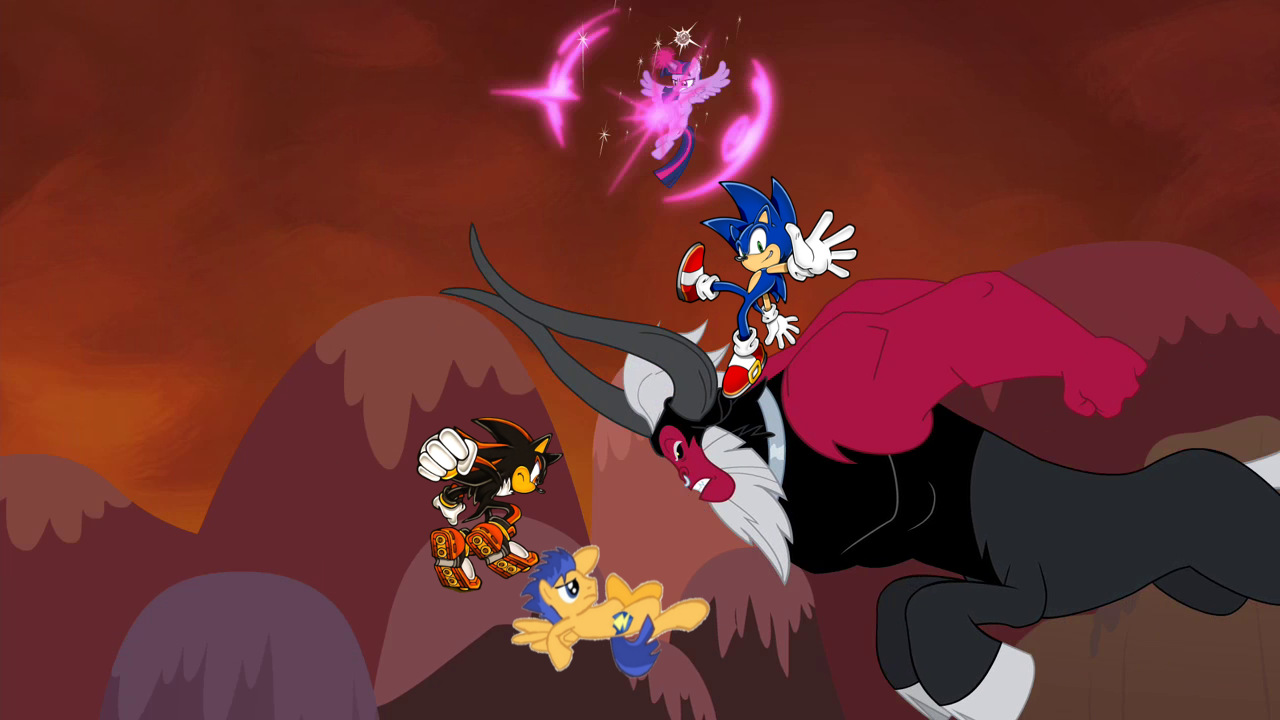 Shadow Flash Sonic and Twilight Vs Tirek by MergedZamasuVA on DeviantArt