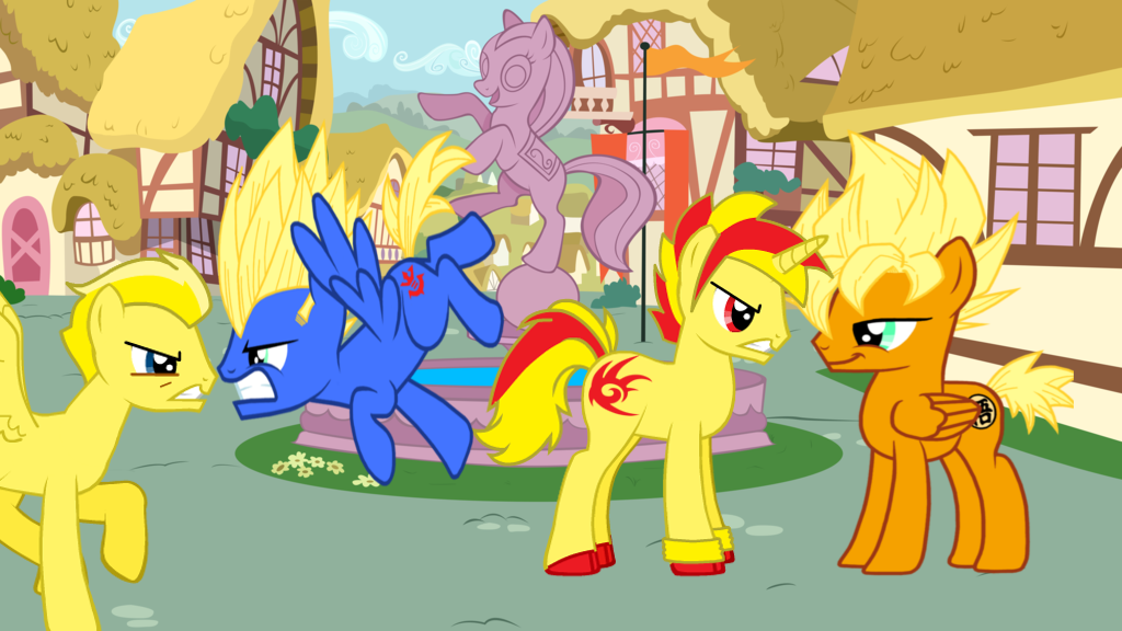 Shadow and Flash VS Goku and Vegeta(Pony Form)