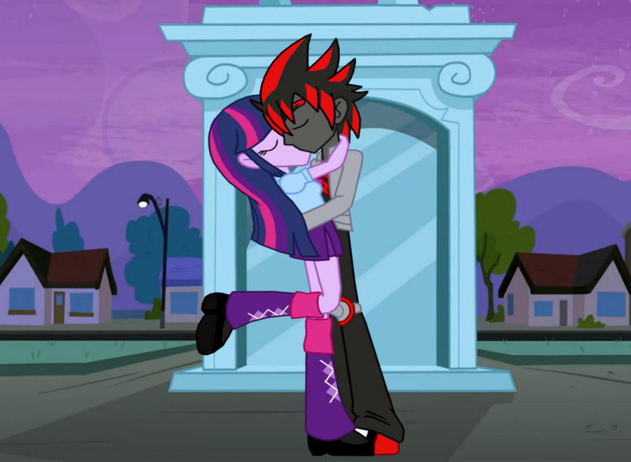 EQ Girls Shadow and Twilight Sparkle Kissing