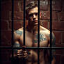 Sexy Young Tattooed Man Handcuffed And Behind Bars