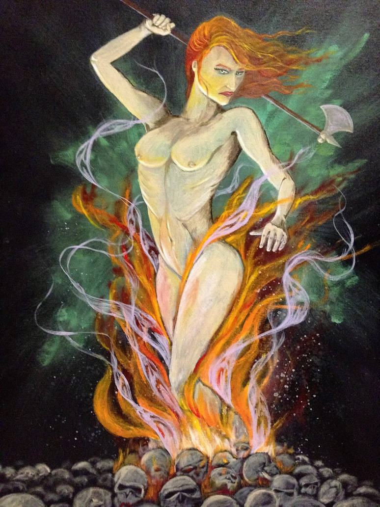 Fire-Elemental Woman by Clamdiggy