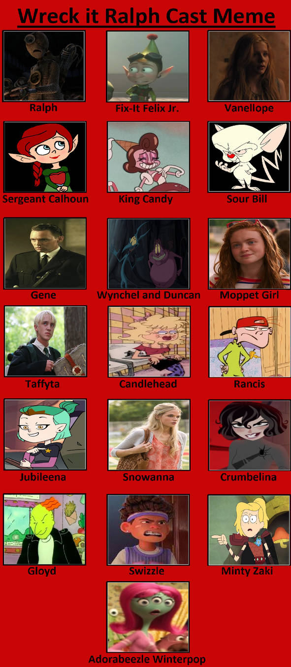 My Wreck It Ralph Cast by MorganTheFandomGirl on DeviantArt