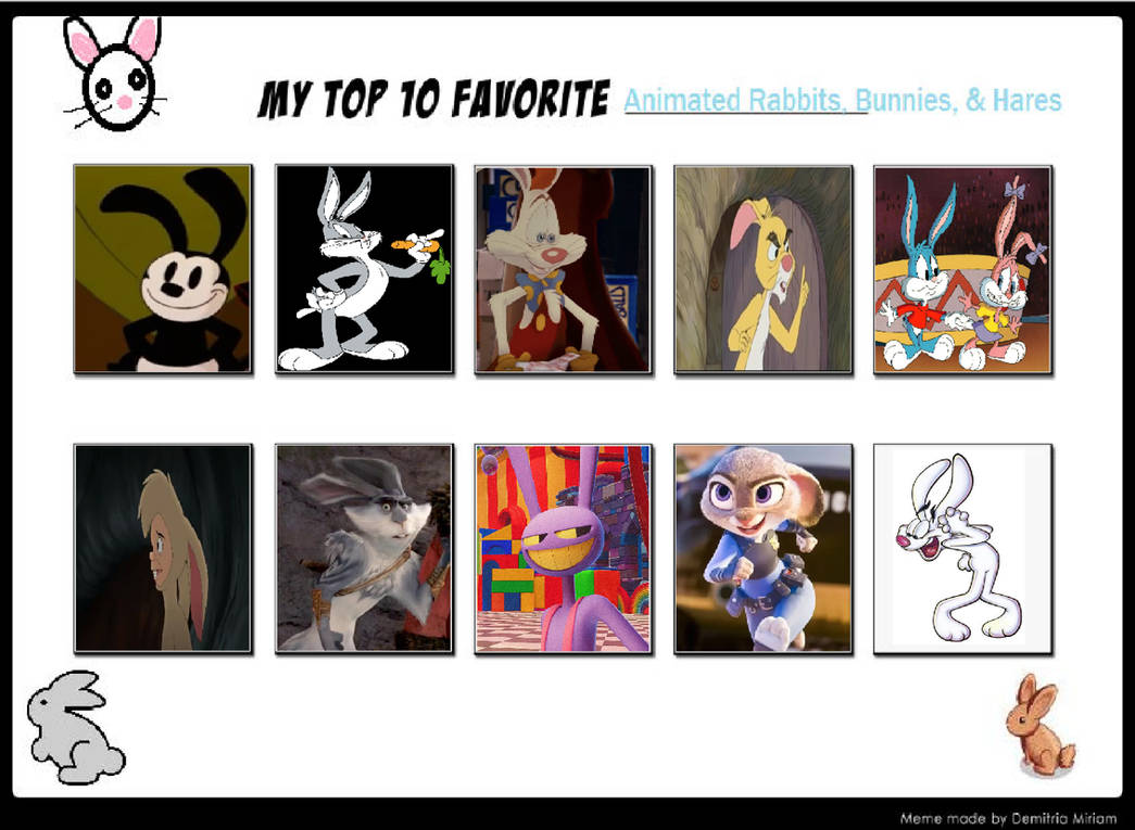 My Top Ten Favorite Rabbits by MorganTheFandomGirl on DeviantArt