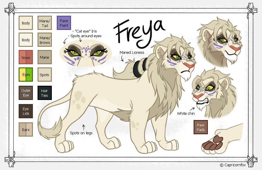 Freyda Freya Character Sheet by Capricornfox on DeviantArt