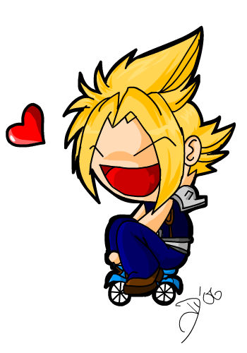 Cloud Loves his Bike