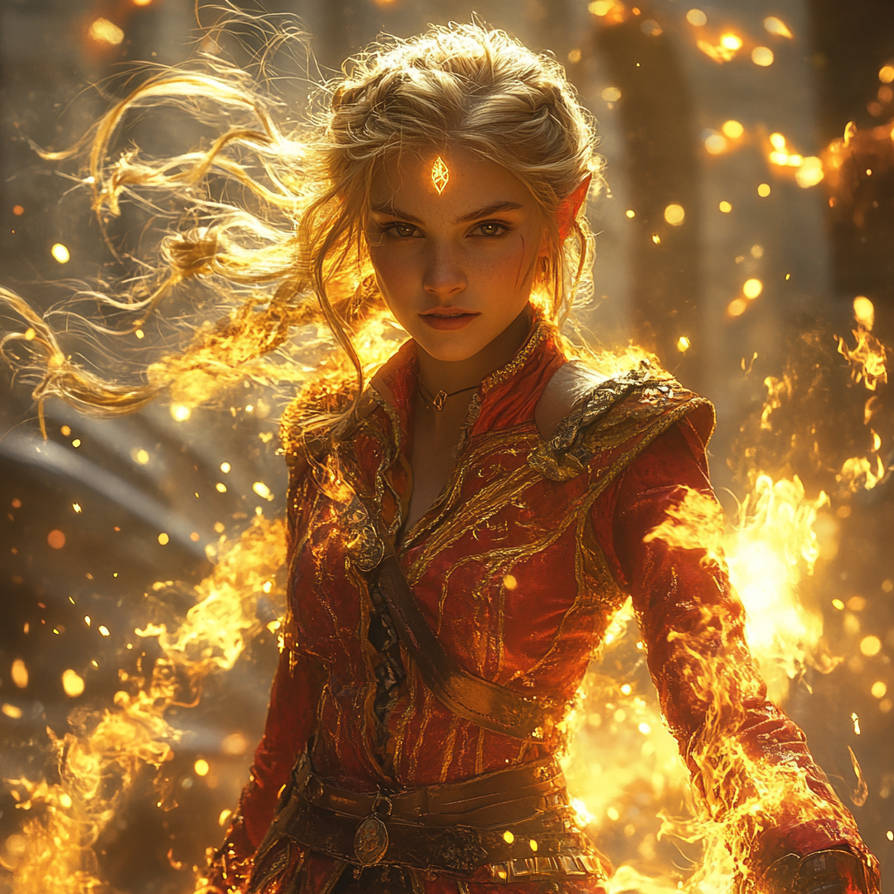 Fire Elf by SapphireHollow on DeviantArt