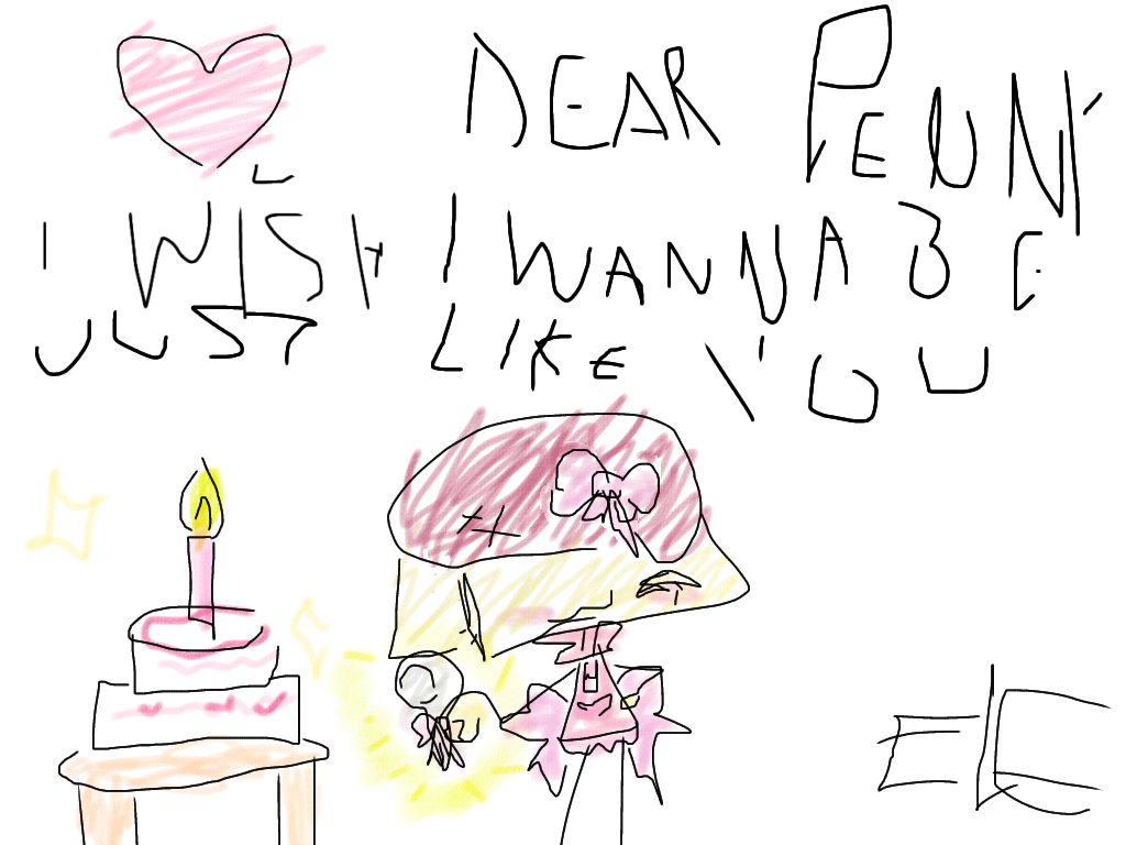 un disegno di un bambino che ama penny